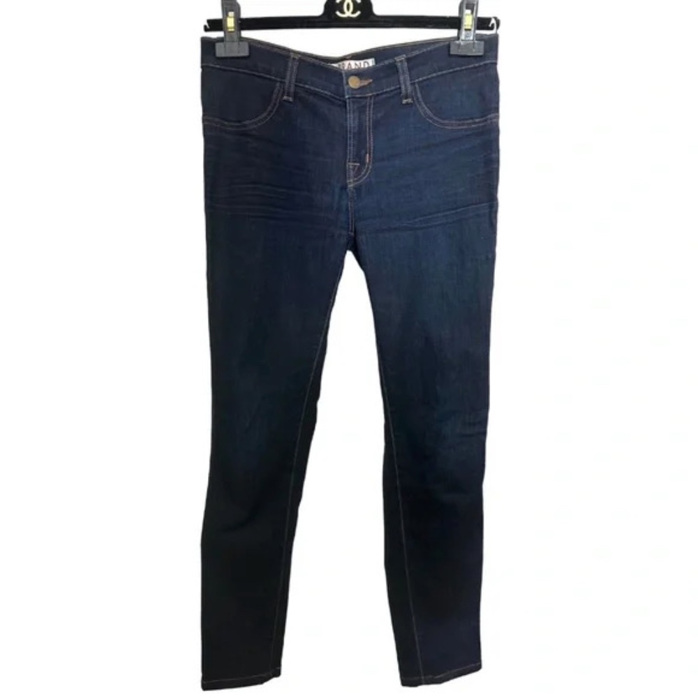 J BRAND Super Skinny Jeans Denim Dark Rinse Low Rise Pockets Zipper Sz 28